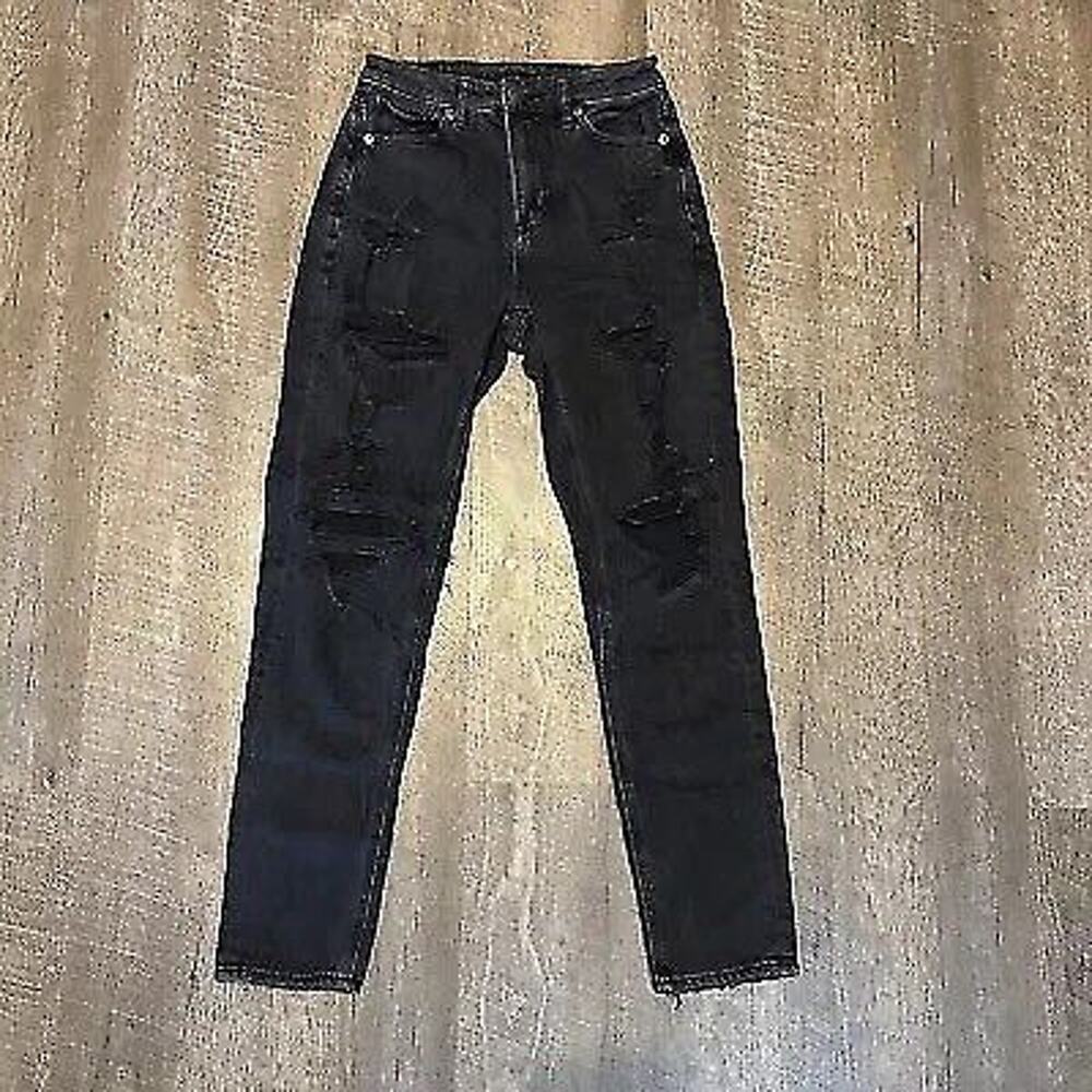American Eagle Black Wash Distressed‎ Skinny Jeans Comfort Waistband 00R